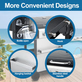 4-Burner Propane Gas Grill, 34,200 BTU BBQ Grill with Stainless Steel Control Panel, Temperature Gauge and Porcelain Cooking Grates