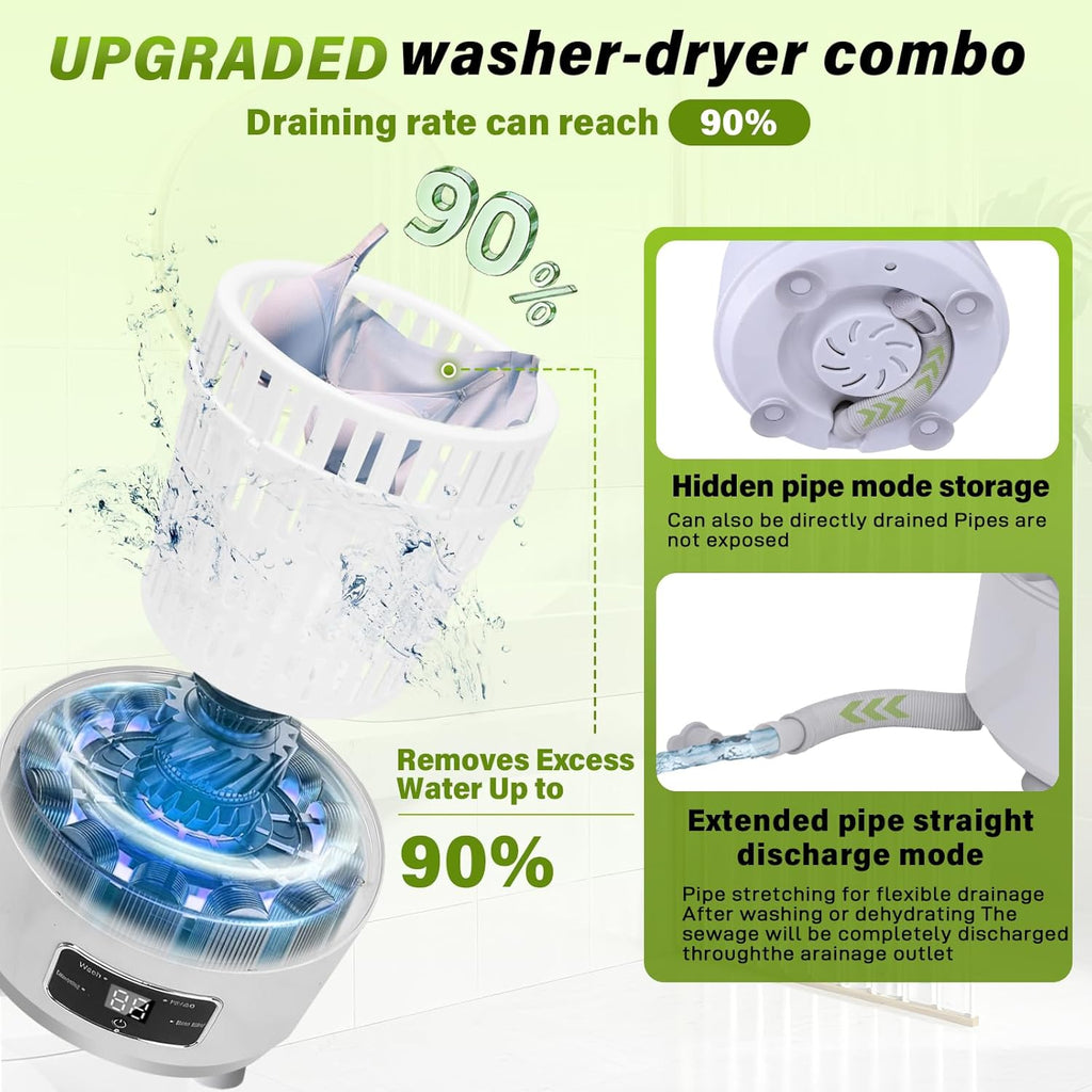 Portable Mini Washing Machine,4L Large Capacity Underwear Washing Machine,With blue Light and Dehydration Function