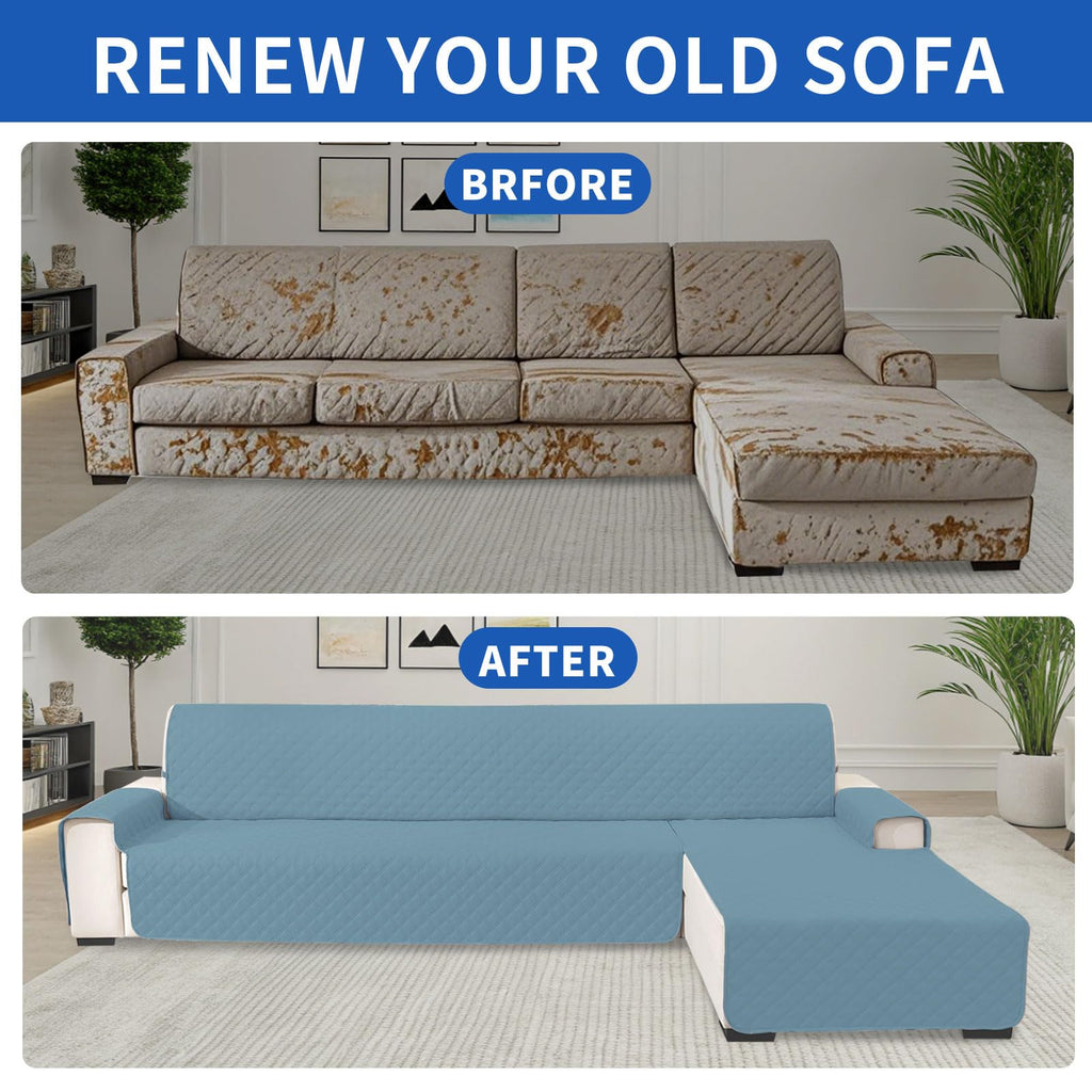 Waterproof Sectional Couch Covers for Dogs, X-Large, Aqua Blue