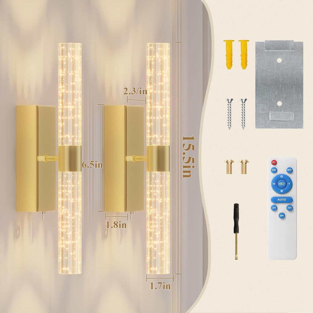 Battery Operated Wall Sconces Set of 2 Rechargeable Battery Powered Wall Light with 12000mAh Not Hardwired Dimmable