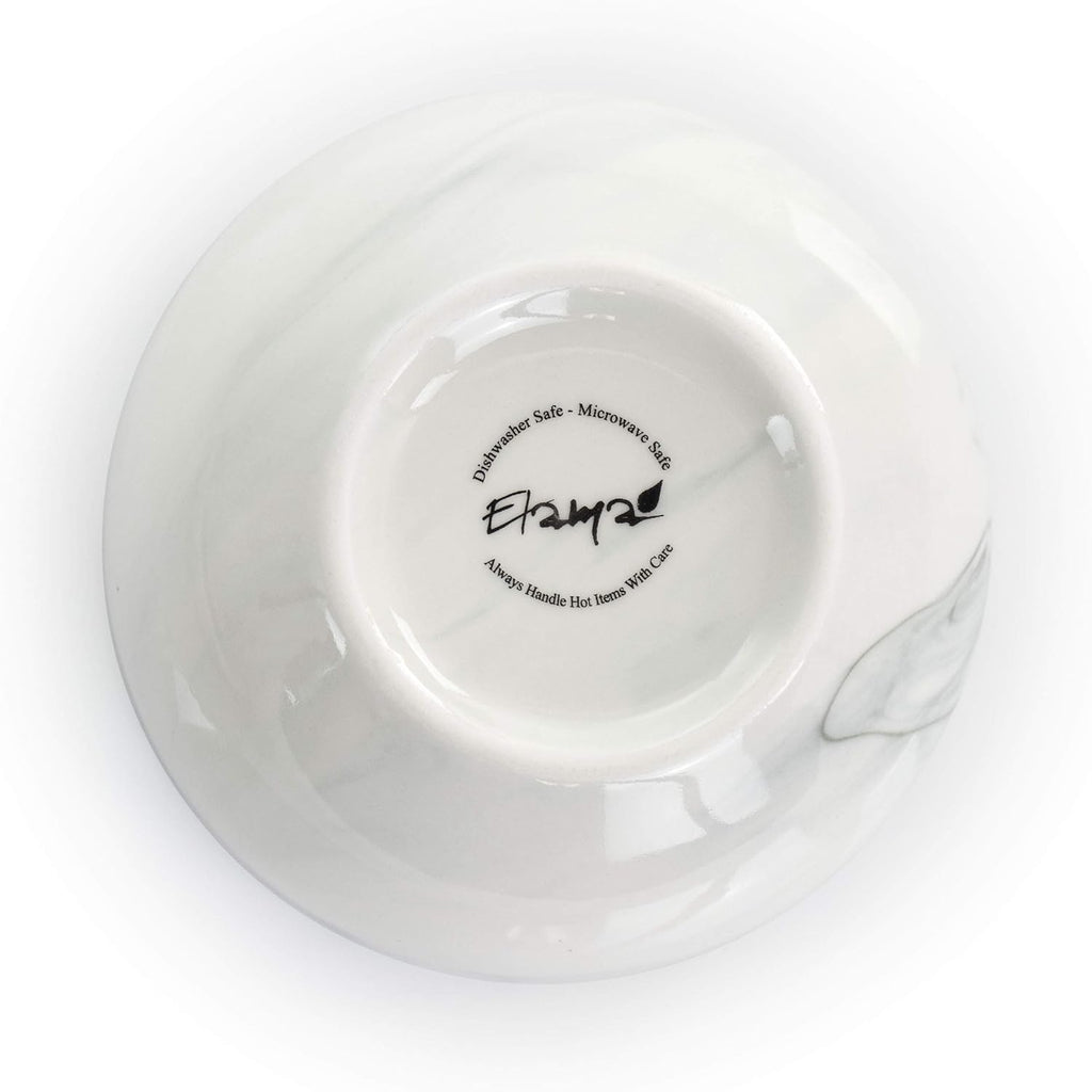 Fine Marble 16 Piece Stoneware Dinnerware Set in Black and White