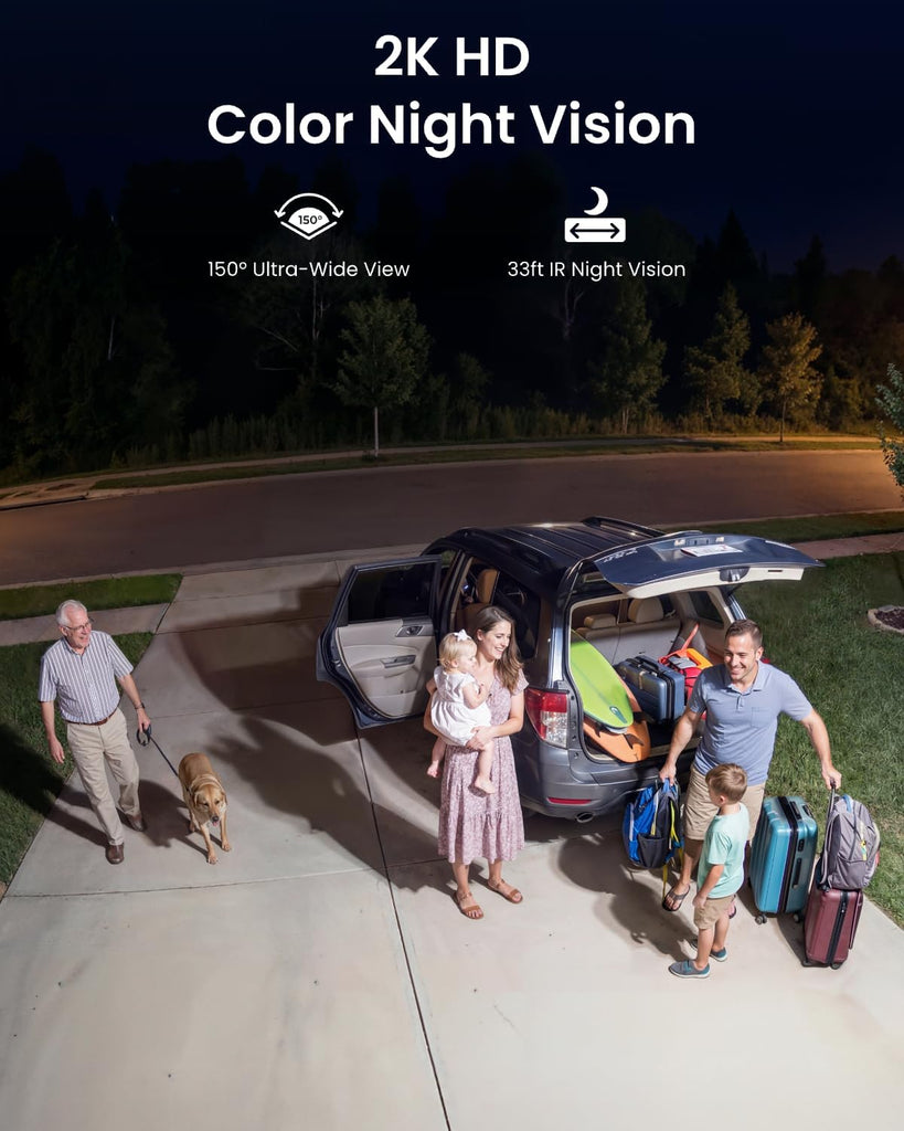 Solar Floodlight Security Cameras Wireless Outdoor, Up to 1000lm | AI/PIR Motion-Activated Floodlight, 2K 150° Color