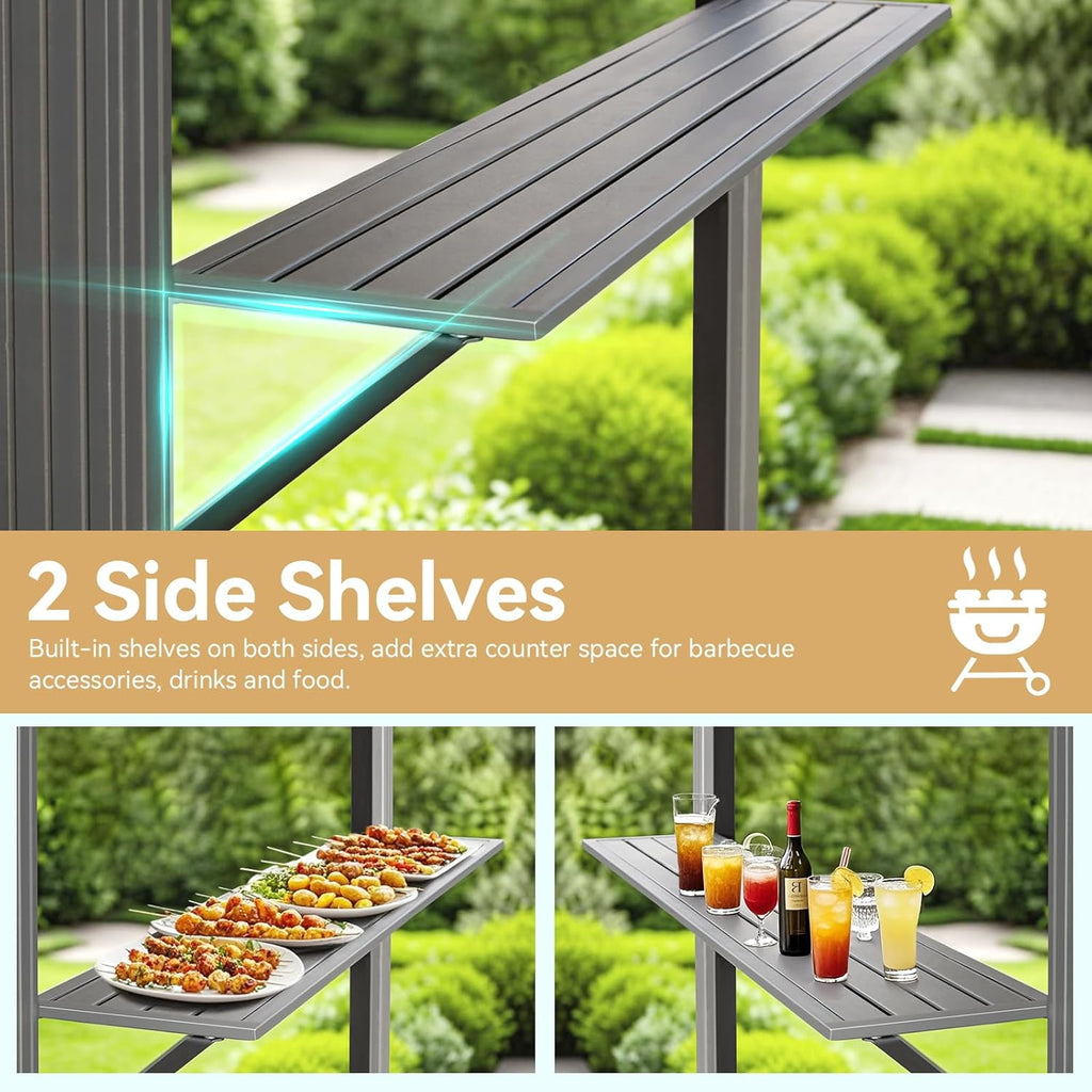 8' x 6' Grill Gazebo with Double Galvanized Steel Roof