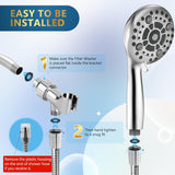 6 Spray Modes High Pressure Handheld Showerhead Set Upgraded 5 Inches Shower Head with Handheld Spray Premium Chrome