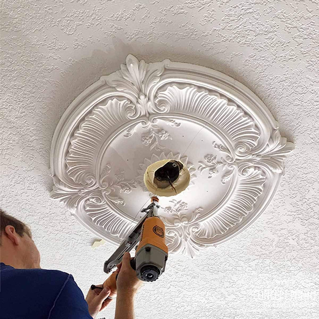18"OD x 3 1/2"ID x 2 1/2"P Granada Ceiling Medallion, Fits Canopies up to 6-5/8", 2 Piece