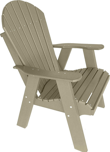 Upright Adirondack Chair - Faux Wood Adirondack - Poly Outdoor Furniture for Fire Pit Seating & Cab , Weatherwood