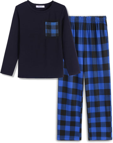 Boys Pajamas Long Sleeve Top and Pants 2 Piece Pajama Set for Boys