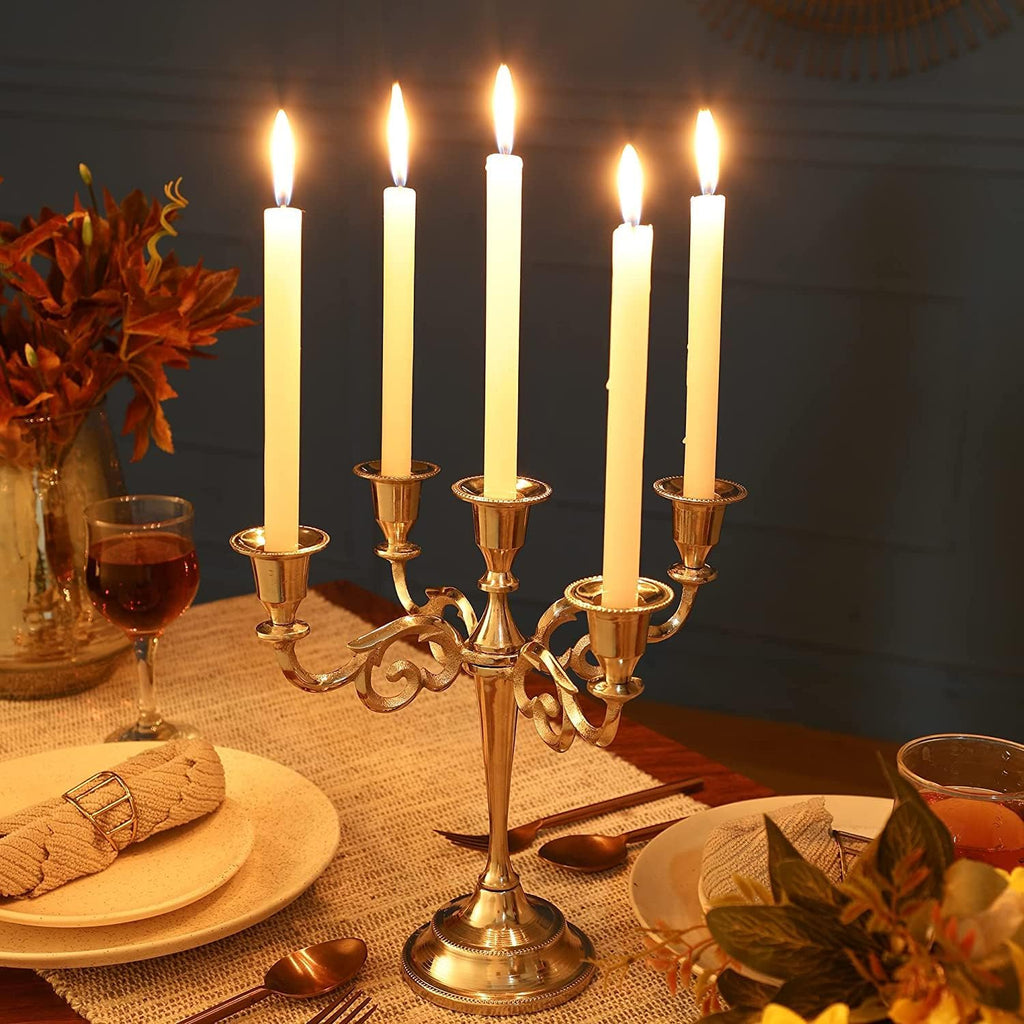 5 Arm Candelabra Taper Candle Holders Decorations Indoor Kitchen Décor Table Candles Candlestick Candelabra