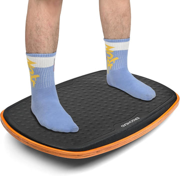 Office Standing Desk Anti Fatigue Mat Wooden Wobble Balance Board Stability Rocker Ergonomically Engineered for Stand