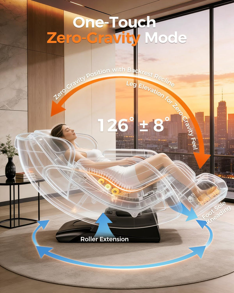 DAHAlY 2026 New Upgrade Zero Gravity 4D Massage Chair with Full Body Scan | AI Voice Control,PU Leather,Heated Back