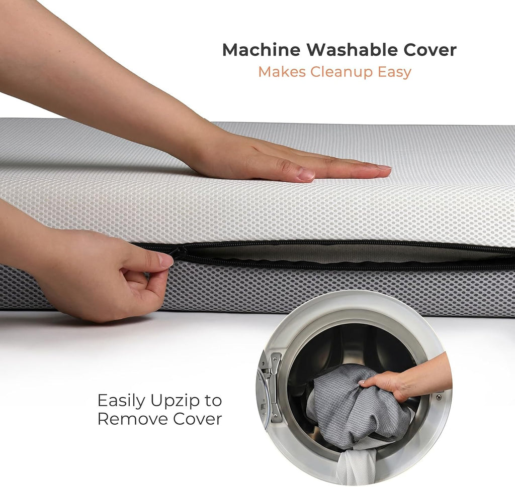 Mini Crib Mattress 38 * 24 * 4 inches, Grey with White Dual-Sided | mini crib mattress 38*24*4 inches, Grey with