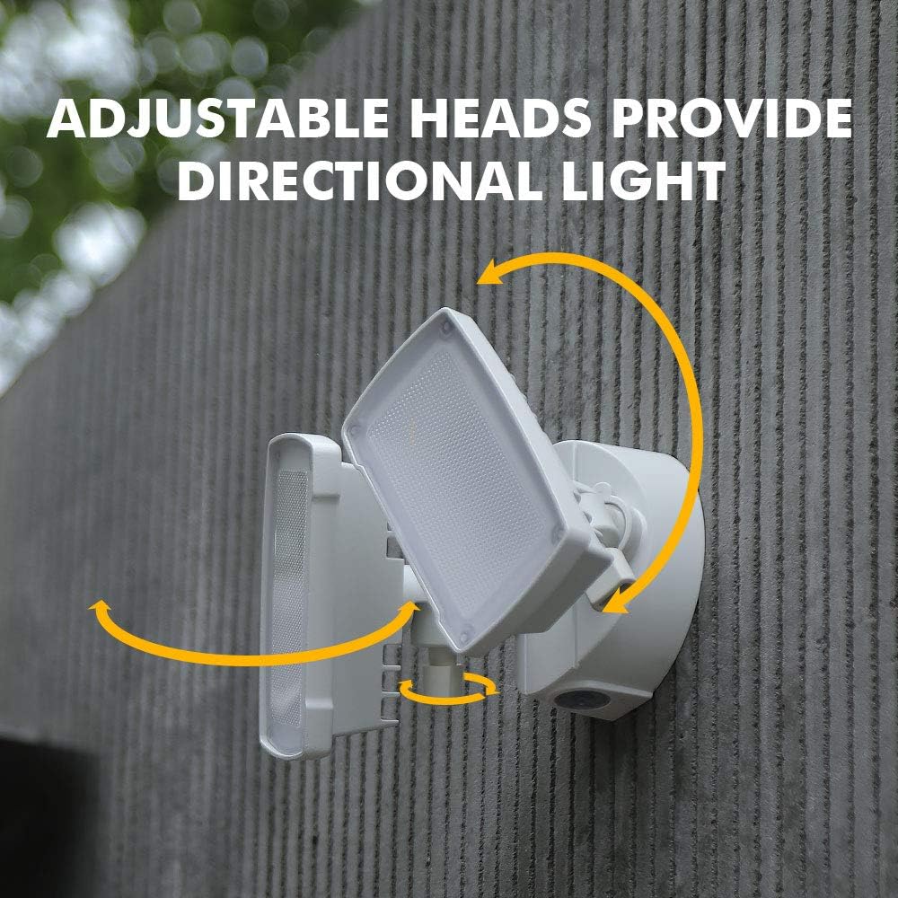LED 3500 Lumen 32W 5000K Integrated Dual-Head Flood Light Outdoor Dusk to Dawn Waterproof Exterior Security Wall