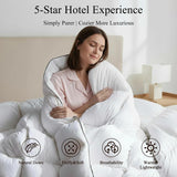 Lightweight Feather Down Fiber Comforter Twin, Extra Fluffy White Duvet Insert,Ultra-Soft