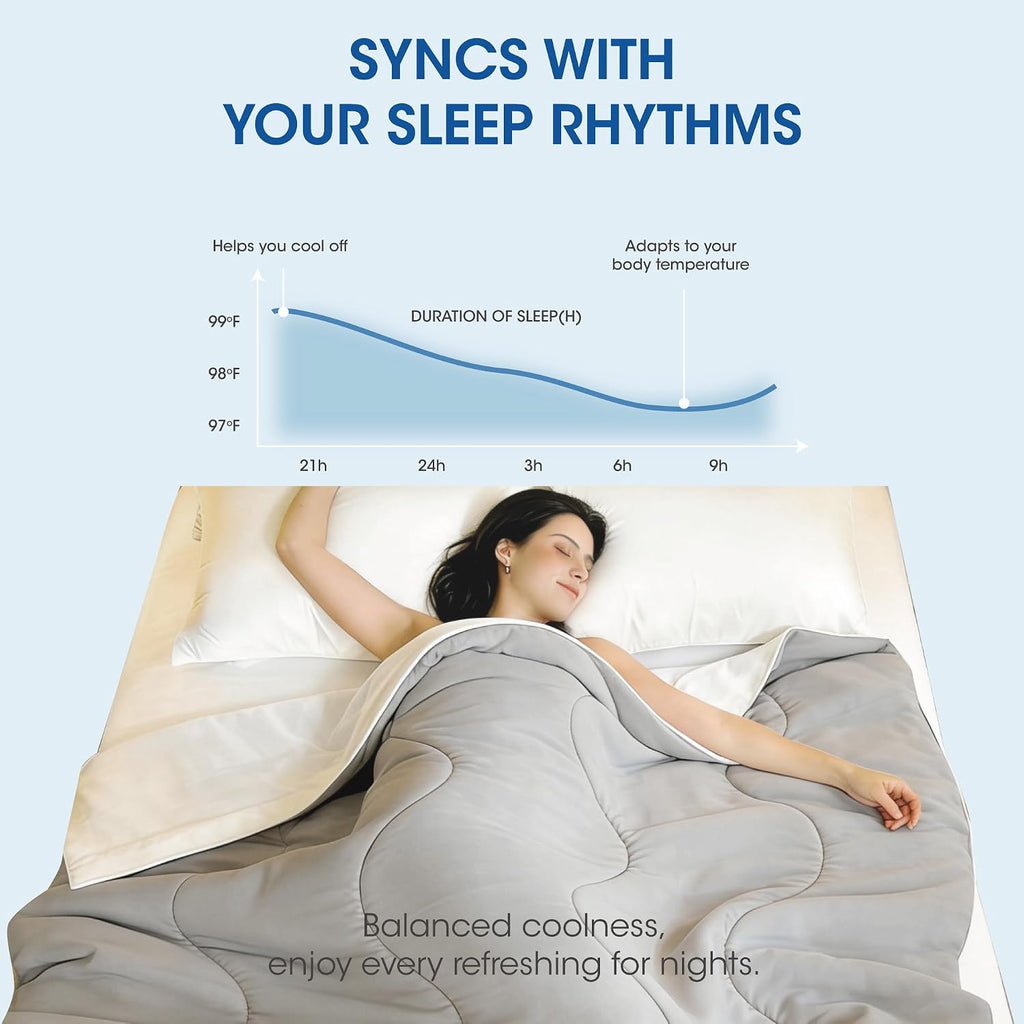 Cooling Comforter Twin XL Size, Breathable Summer Blanket for Hot Sleeper