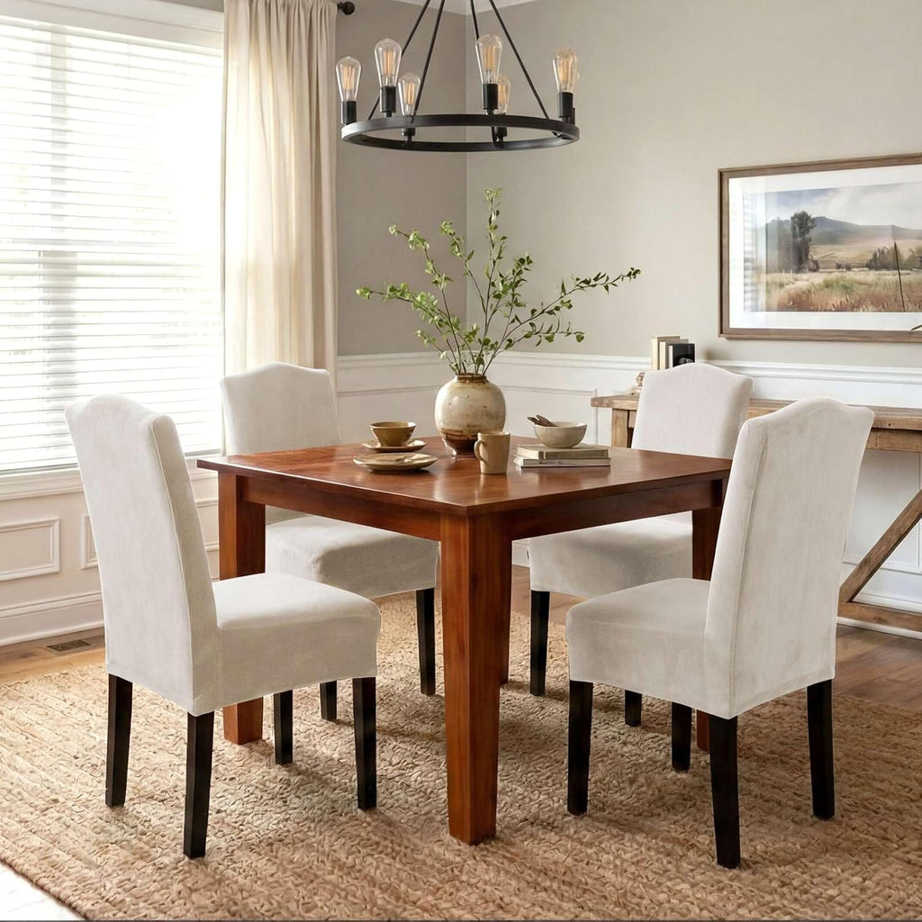 Dining Chair Covers Velvet Stretch Chair Covers for Dining Room Set of 4 Parson Chair Slipcovers