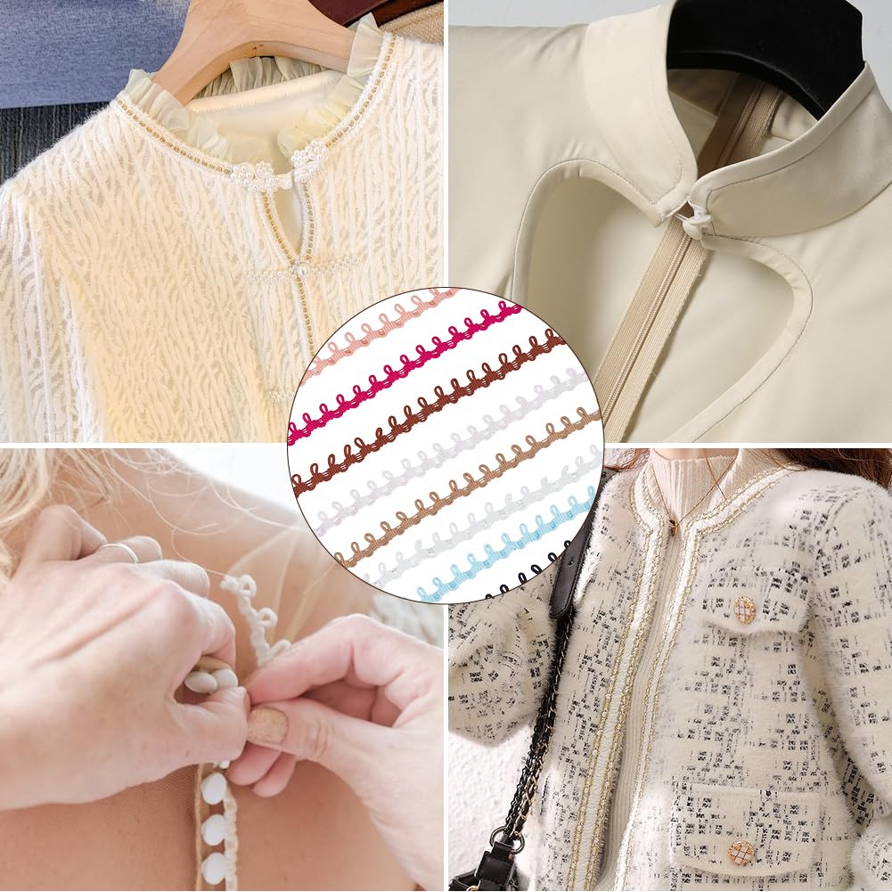 Elastic Button Ribbon Trim Loop Braid Fringe Tassel Black White Buttonhole Bridal Loops Lace Bulk Webbing - 20 Yards