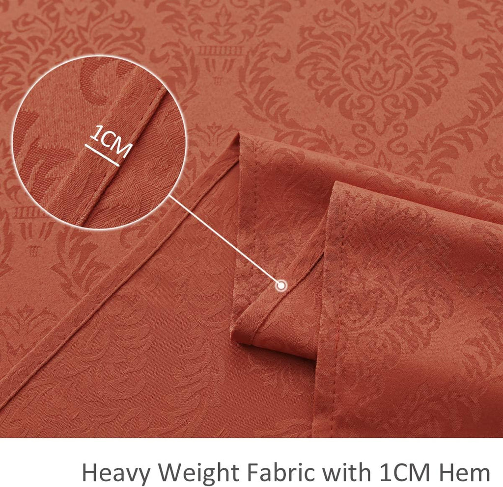 Jacquard Table Cloth Damask Design Water Proof Wrinkle Free Heavy Weight Soft Tablecloth Decorative 