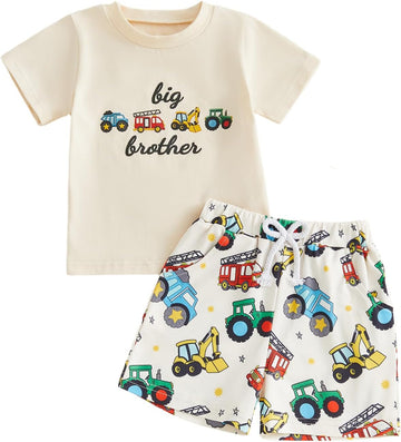 Brother Matching Outfit Toddler Baby Boy Summer Clothes T-Shirt Shorts Set