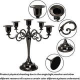 5 Arm Black Candelabra, Candelabra Candle Holder, 10 Inch Tall Candlesticks Holder, Elegant Taper Candle Holder