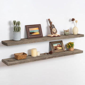 48 Inch Fireplace Mantel Shelf - 8 Inch Deep Rustic Solid Reclaimed Wood Floating Shelf, Wall Mounted Farmhouse