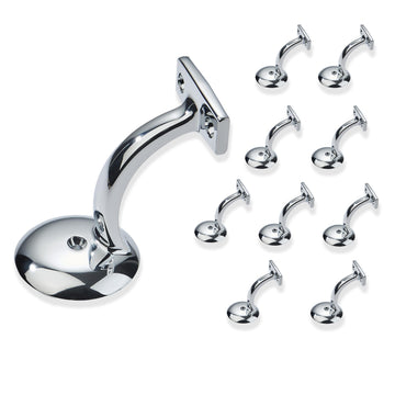 10 Pack 3 Inch Polished Chrome Handrail Stair Brackets Stair Heavy Duty Stair Brackets Support Handrail Brackets for
