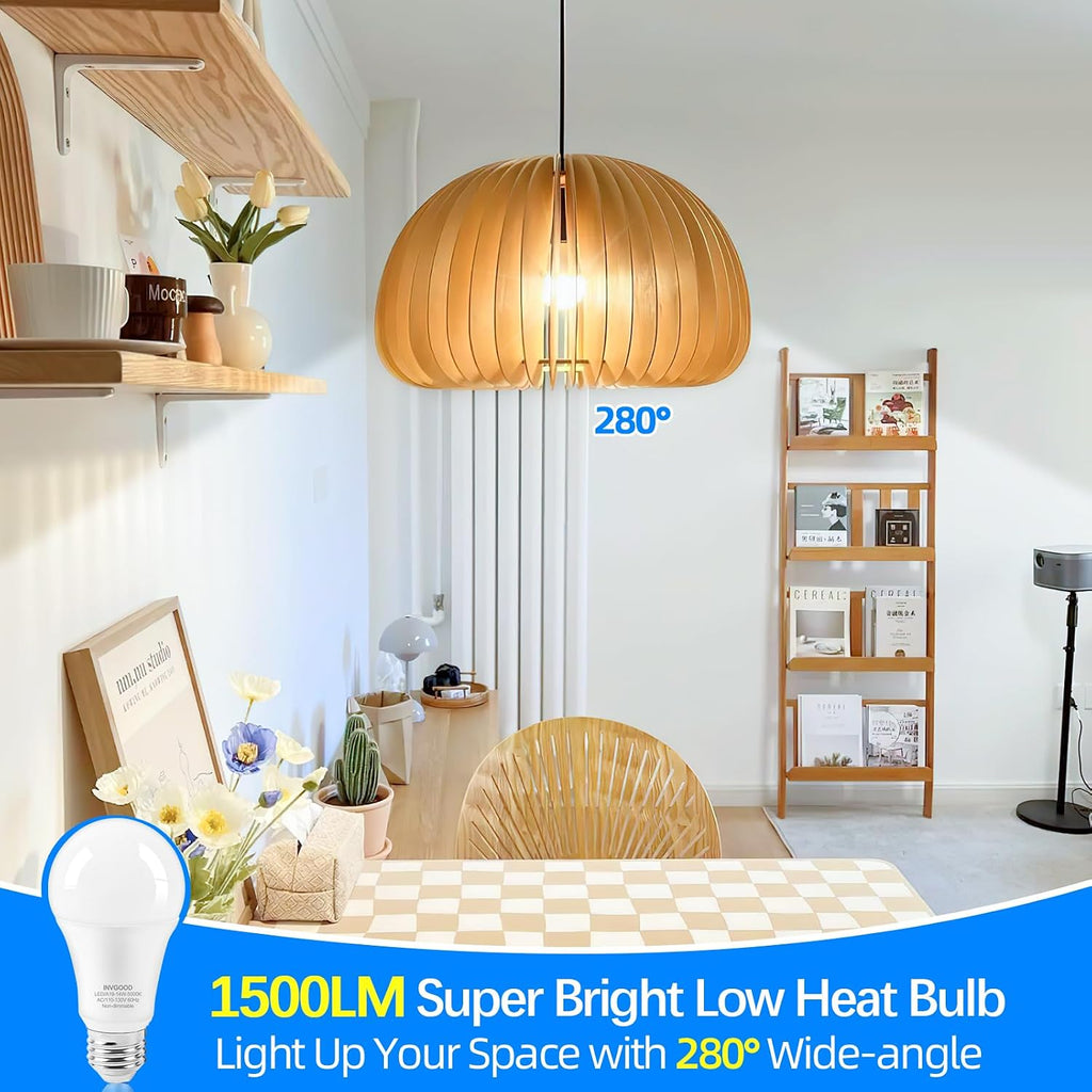 14W A19 LED Light Bulbs 100-125 Watt Equivalent, 12 Packs 1600LM Bright 5000K Daylight White LED Bulbs, E26 Medium
