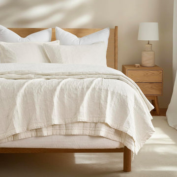 Cotton Quilt Set King, Ultra Soft Oversized Bedspread Coverlet Set, Lightweight Crinkle Box Stitch