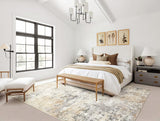 5x8 Area Rug Living Room Rugs - Washable Neutral Modern Abstract Soft Thin Large Rug Indoor Floor No Slip Rug Carpet