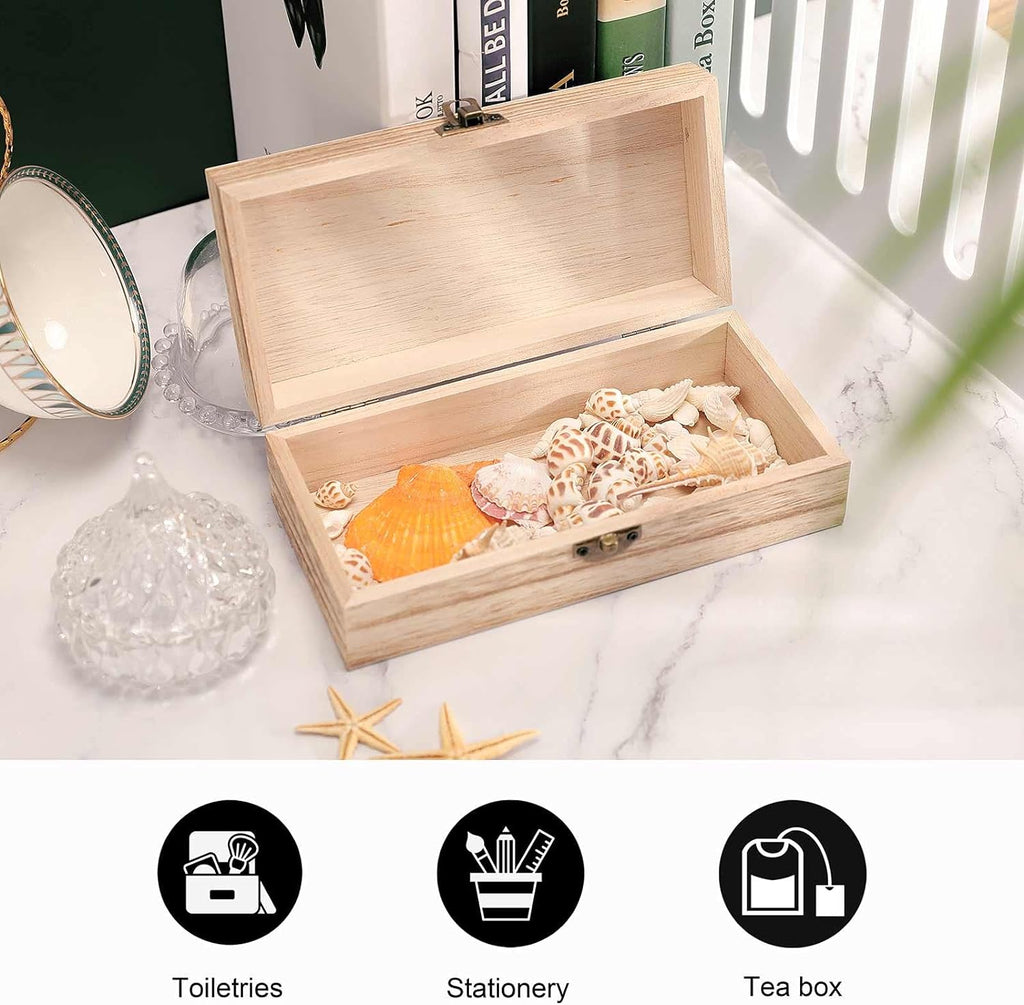 Tree of Life Rustic Wooden Jewelry Box with Hinged Lid - Vintage Natural Wood Keepsake Trinket Storage Organizer Gift
