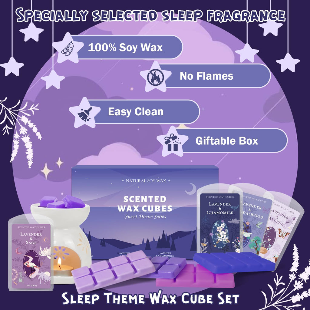Wax Melts, Winter Scented Wax Cubes, Lavender Scent for Sleep