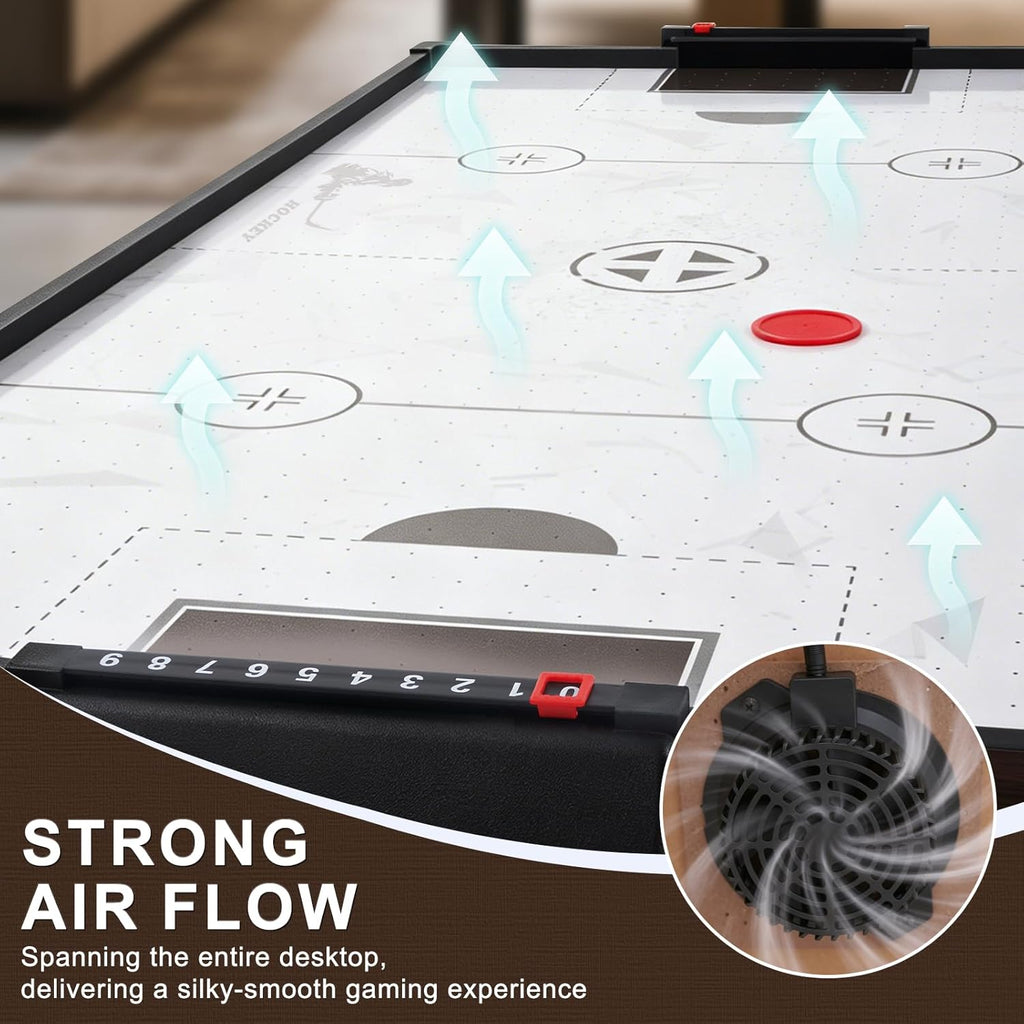 4-in-1 Multi Game Table, 54" Combination Game Table Set, Combo Games Table with Air Hockey, Table Tennis, Foosball