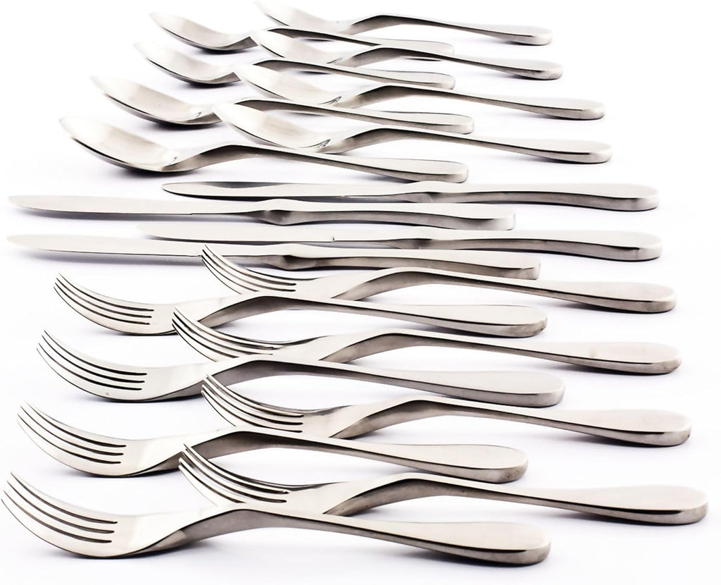 Matte 20-Piece Flatware Set, Silver