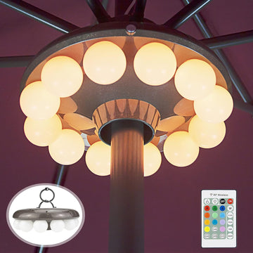 Patio Umbrella Light Outdoor with RF Remote Controll/Hanging Lights of 12 Colors Changing/Battery Pole Light for Table
