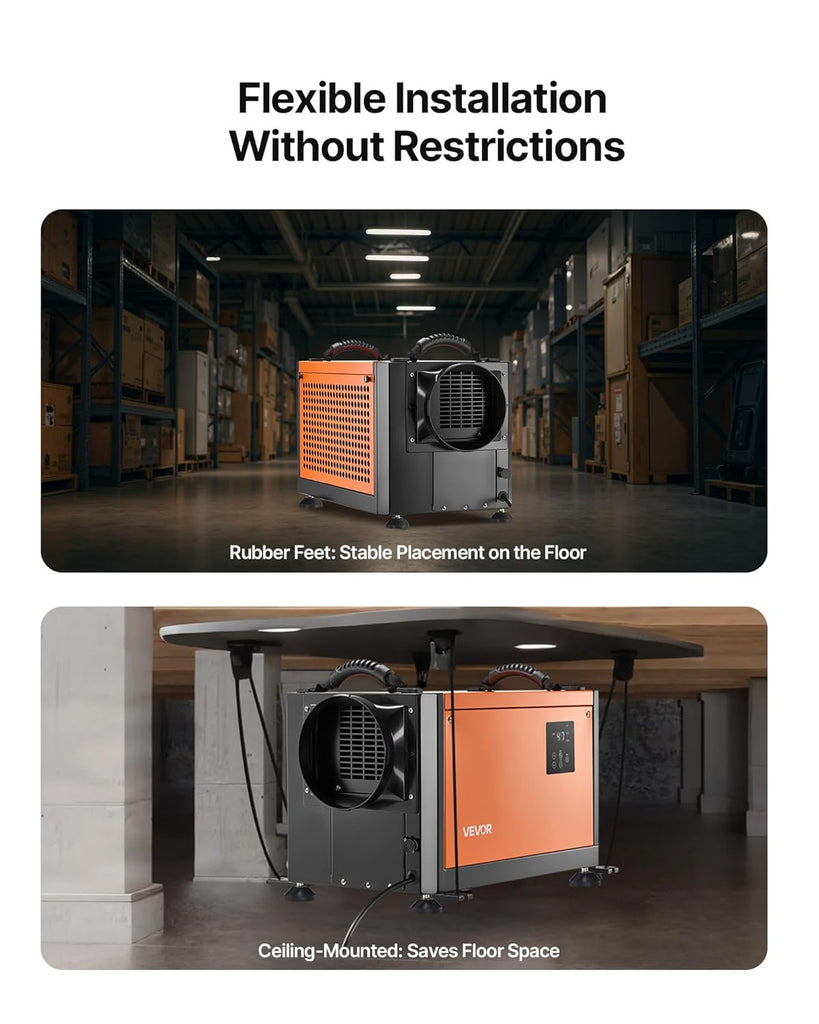 70 Pints Commercial Dehumidifier with Pump, Portable Crawl Space Dehumidifiers for Basement Storage Room Industrial