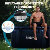 Oval Ice Bath Tub for Athletes - Portable Cold Immersion Tub with Insulated Lid, Suitable for Indoor & Outdoor Use