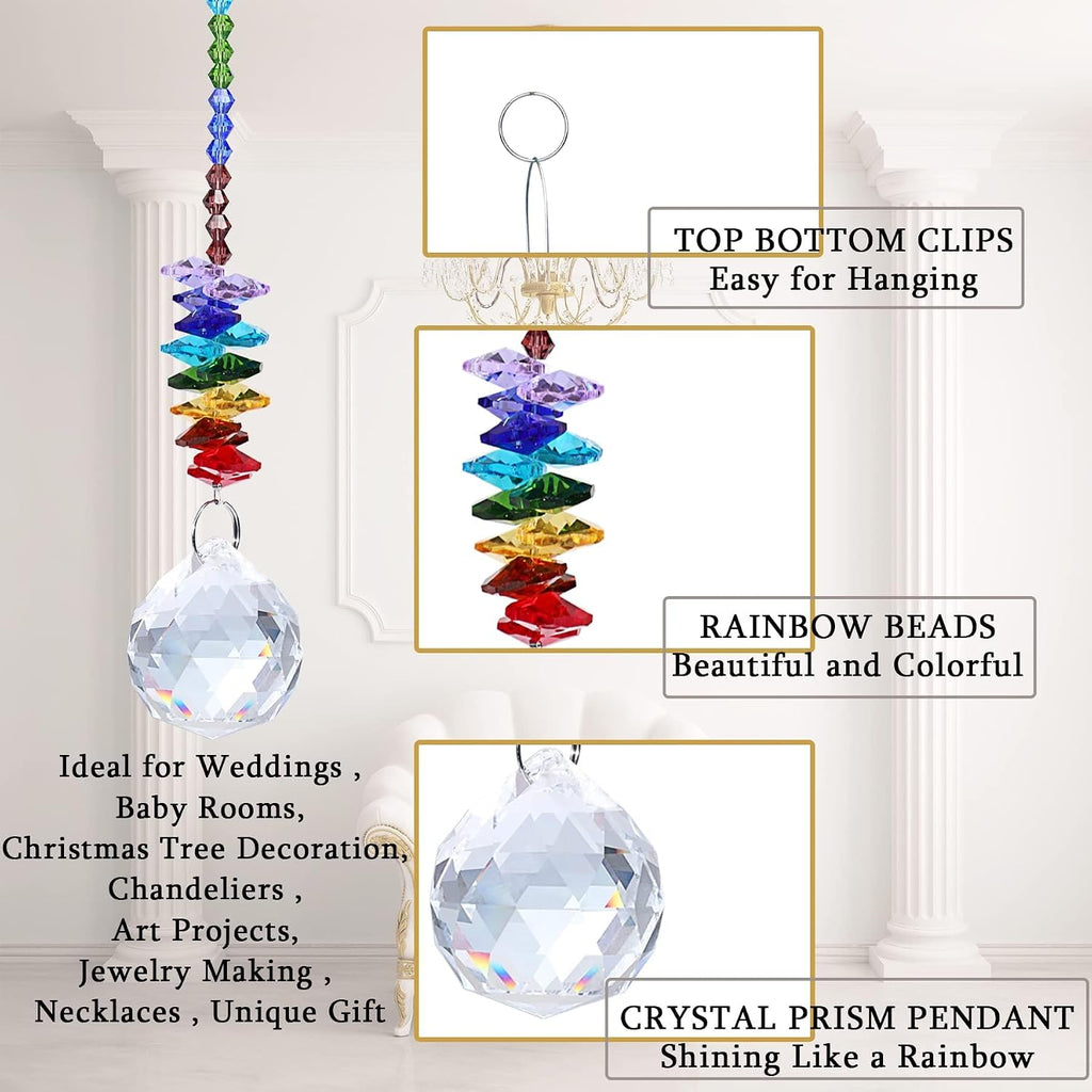 8 Pieces Colorful Crystals Suncatcher Hanging for Window