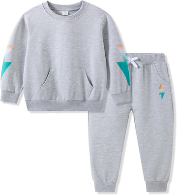 Toddler Boys Fall Winter Sweatshirt and Jogger Pants Set