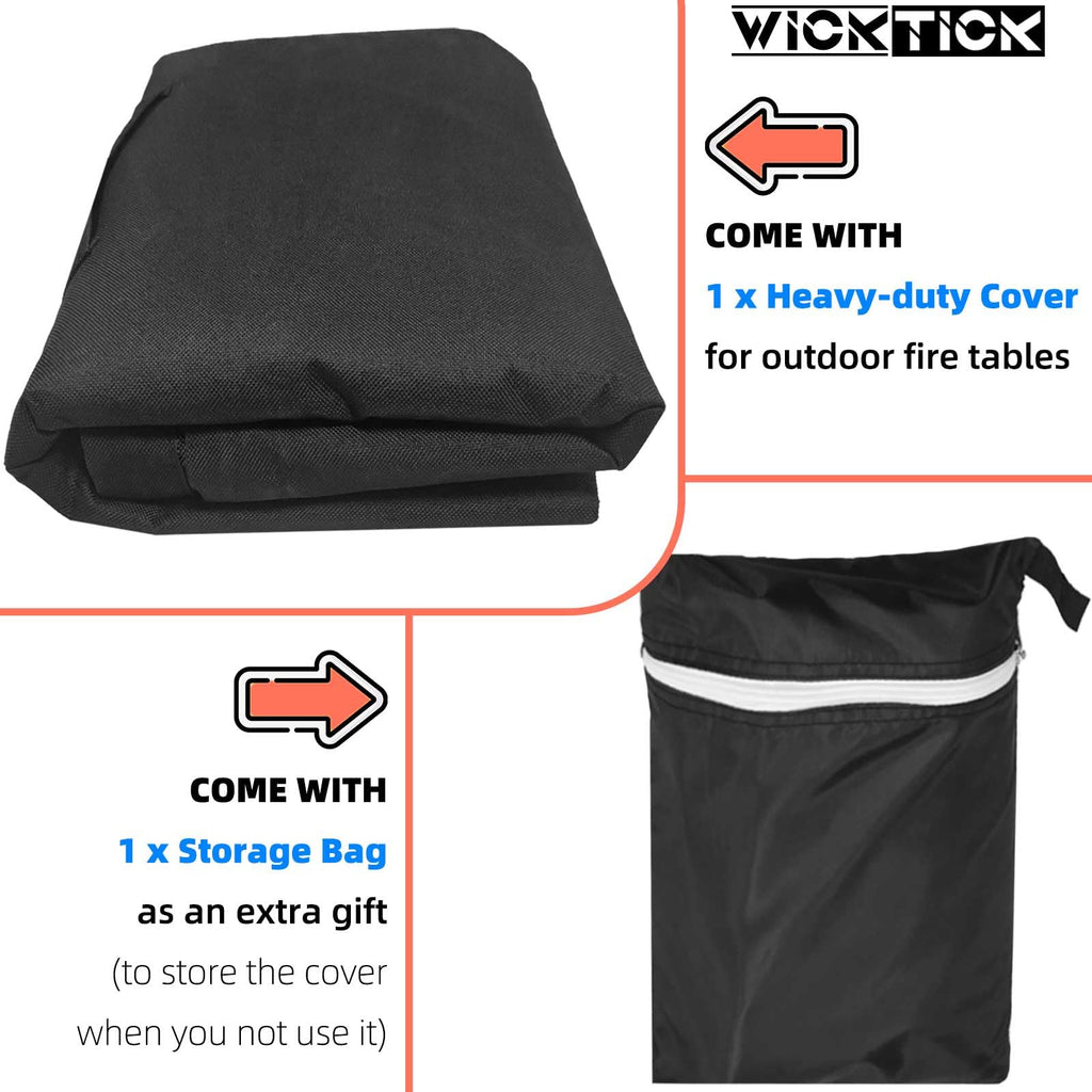 Square Fire Pit Table Cover 30 x 30 x 25 inch, Waterproof, Heavy Duty