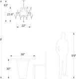 5 Lights K9 Crystal Chandelier, Modern Raindrop Candelabra Pendant Lamp, Candle Ceiling Hanging Lighting Fixture, for Dining Room, Living Room, Black A109-B081L3L45Z