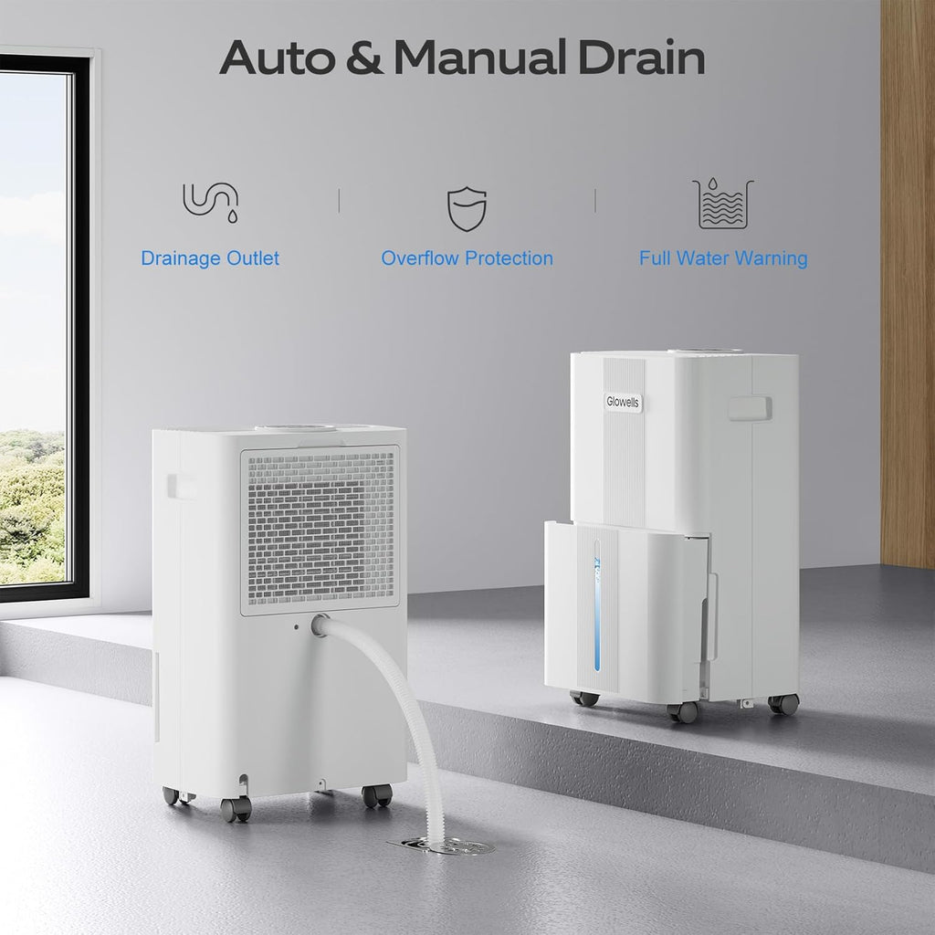 1600 Sq.ft Dehumidifiers for Home, 21 Pints Dehumidifier with Drain Hose for Basement