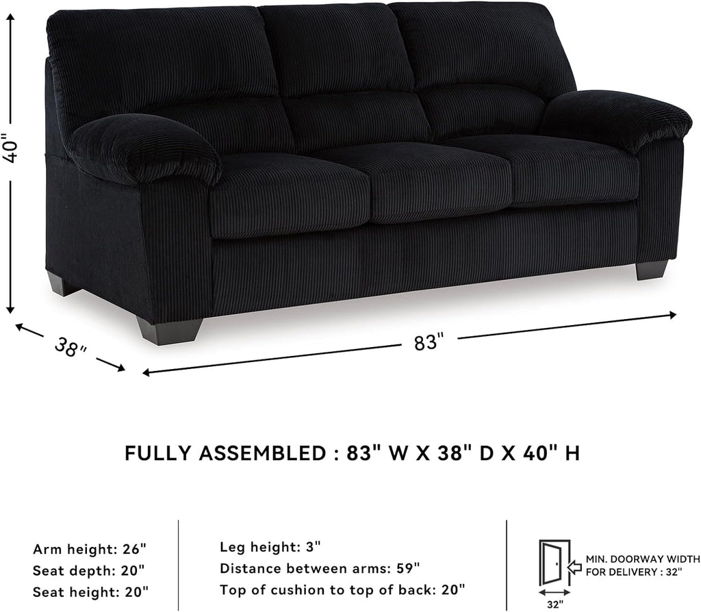 SimpleJoy Modern Sofa for Living Room, Black
