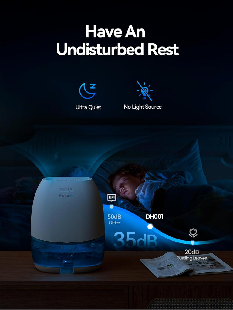 Dehumidifiers for Home, 34 oz Small Dehumidifier for Room, Quiet Dehumidifiers for Bathroom, Bedroom, RV