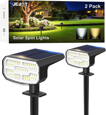 Solar Spotlights, Super Bright LED, 2 CCT Warm & Cool Light, Solarspot Lights for Outside Landscape Auto On/Off -2
