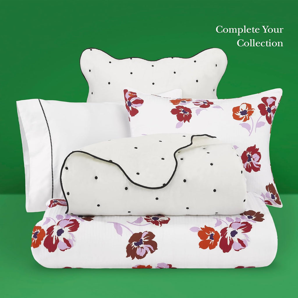 Kate spade new york Scalloped Edge Euro Sham, 26" x 26" Decorative Pillow Cover, Single 100% Cotton Cover, Machine