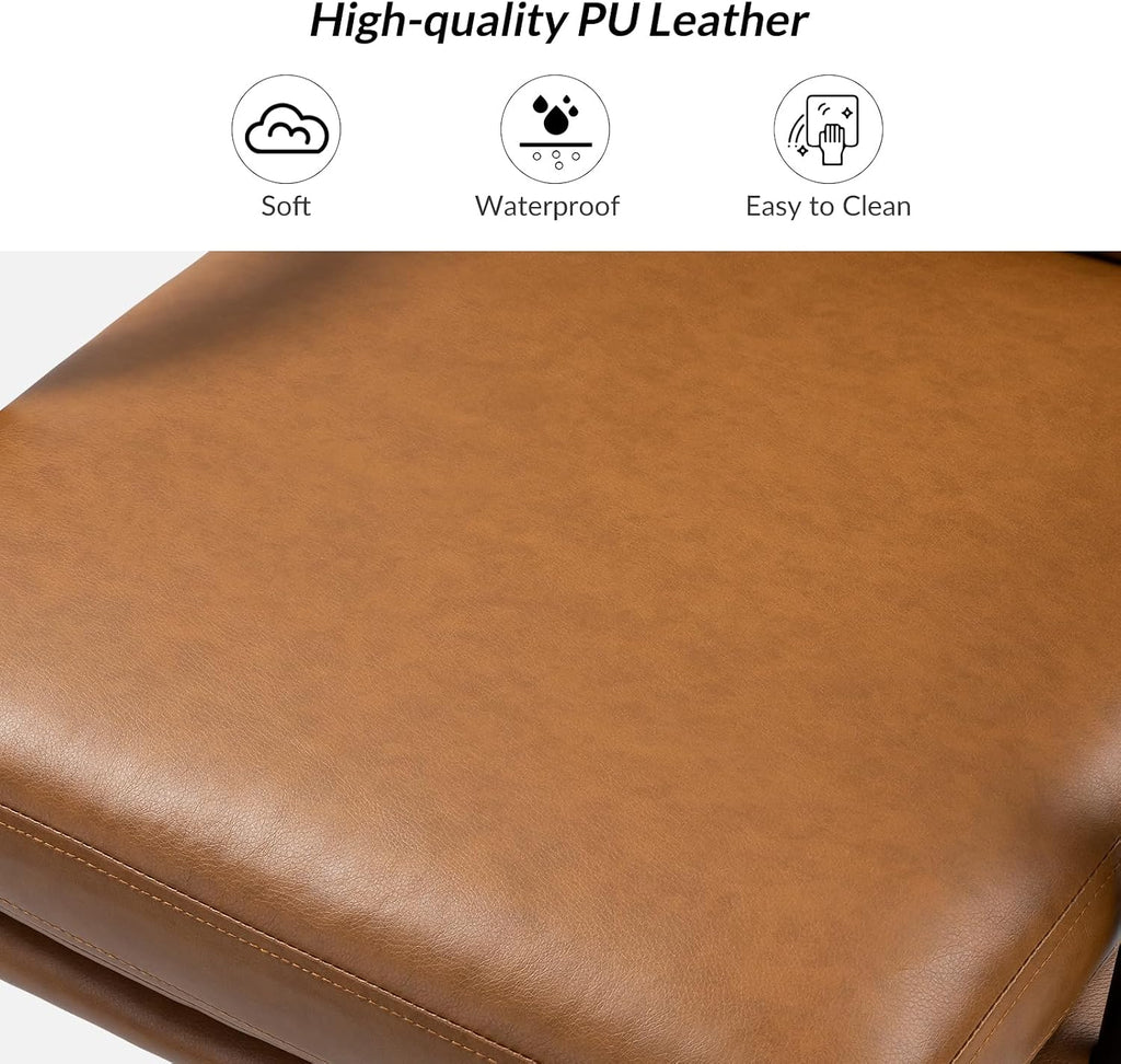 Modern Faux Leather Home with Tilt Lock & Metal Base, Desk Chair with Wheels & Padded Cushion, 360° Swivel Wide Seat
