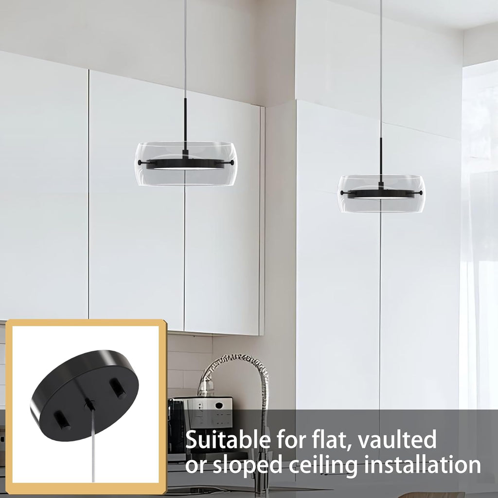 Pendant Lights Kitchen Island Dual-Sided LED Lighting, Adjustable Hanging Length, Glass Shade, Dimmable, Modern