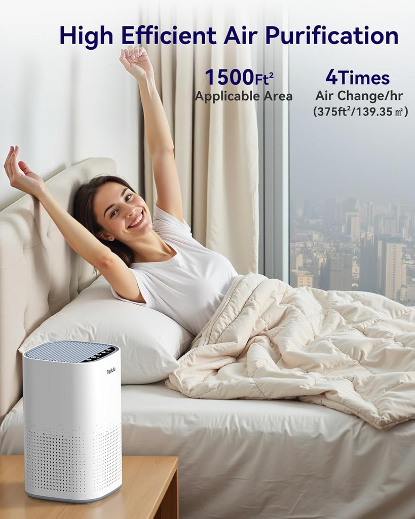 Air Purifiers for Home Large Room up to 1500ft², H13 True HEPA Air Purifier for Pets Dust Odor Smoke
