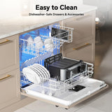 1600W Dual Zone Air Fryer Oven,12.69QT with Divider,Nonstick & Dishwasher-Safe Basket,Match Cook & Smart Finish to