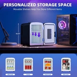 Mini Fridge 4 Liter/6 Cans Portable Mini Compact Refrigerator with Gaming Light, for Bedroom,Car,Office and Dorm