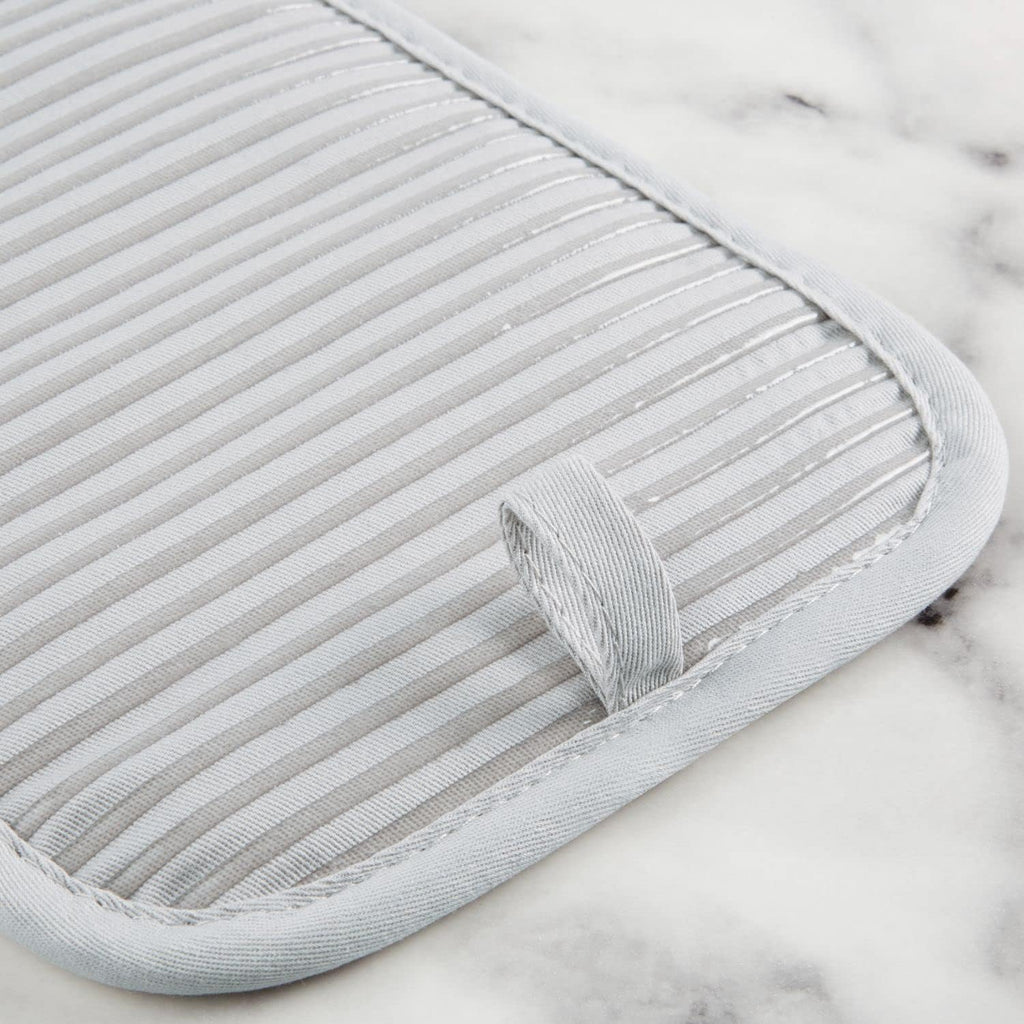 Quilted Cotton Terry Cloth Oven Mitt, Pot Holder, Kitchen Towel 4-Pack Set, Heat Resistant, Silicone Grip, 16"x26"